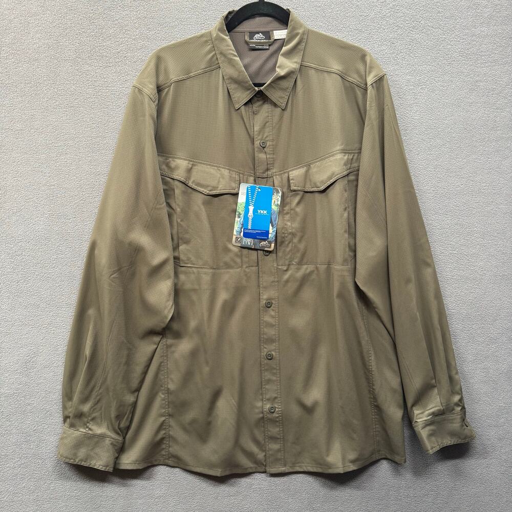 Helikon Tex Defender Mk2 Tropical Shirt Men 2XL Brown Long Sleeve Hiking Outdoor